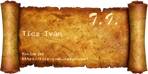 Ticz Iván névjegykártya